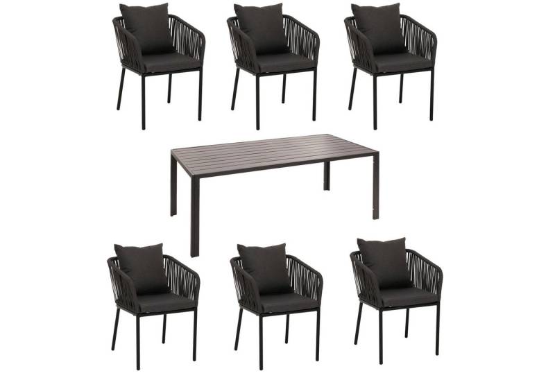 MCW Sitzgruppe MCW-N41-6, (Set, 7-tlg., 7-teilig), Inklusive Sitzkissen mit wasserabweisendem Bezug von MCW