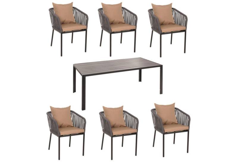 MCW Sitzgruppe MCW-N41-6, (Set, 7-tlg., 7-teilig), Inklusive Sitzkissen mit wasserabweisendem Bezug von MCW