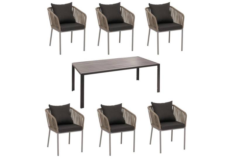 MCW Sitzgruppe MCW-N41-6, (Set, 7-tlg., 7-teilig), Inklusive Sitzkissen mit wasserabweisendem Bezug von MCW