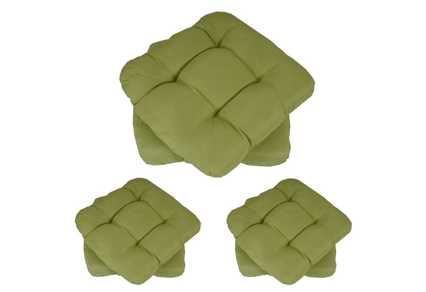 MCW Sitzkissen Milano-6, 6-er Set, leicht glänzende Oberfläche, 4 Punktsteppung, dickes Polster von MCW