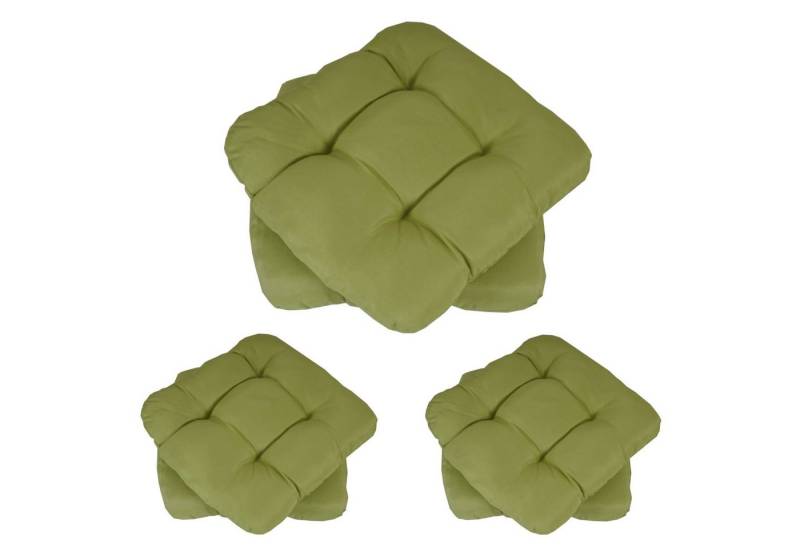 MCW Sitzkissen Milano-6, 6-er Set, leicht glänzende Oberfläche, 4 Punktsteppung, dickes Polster von MCW