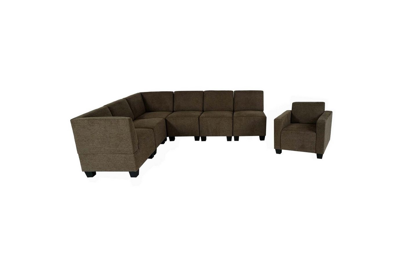 MCW Sofa Moncalieri-6-1-S, Set 7 Teile, Moderner Lounge-Stil, Clipsystem, Abgerundete Ecken und Kanten von MCW