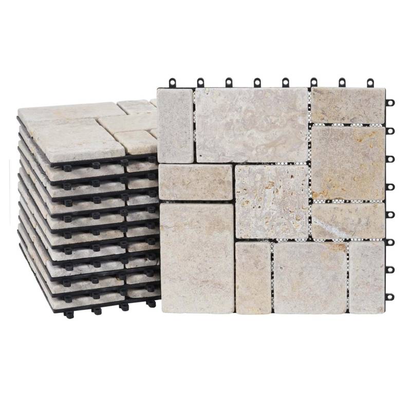 MCW Steinfliese K70 Bodenfliese Steckfliese Balkon/Terrasse Naturstein 11x Je 30x30cm - 1m² Weiß MCW Steinfliese K70 Bodenfliese Steckfliese Balkon/Terrasse Naturstein 11x Je 30x30cm - 1m² Weiß von MCW