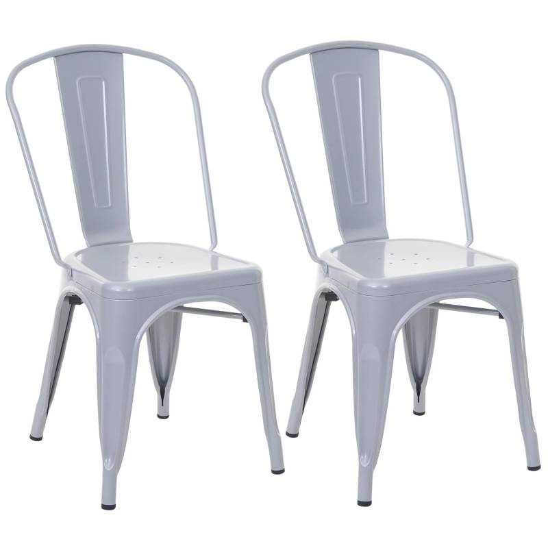 MCW Stuhl A73 Metall 2er-Set Grau von MCW