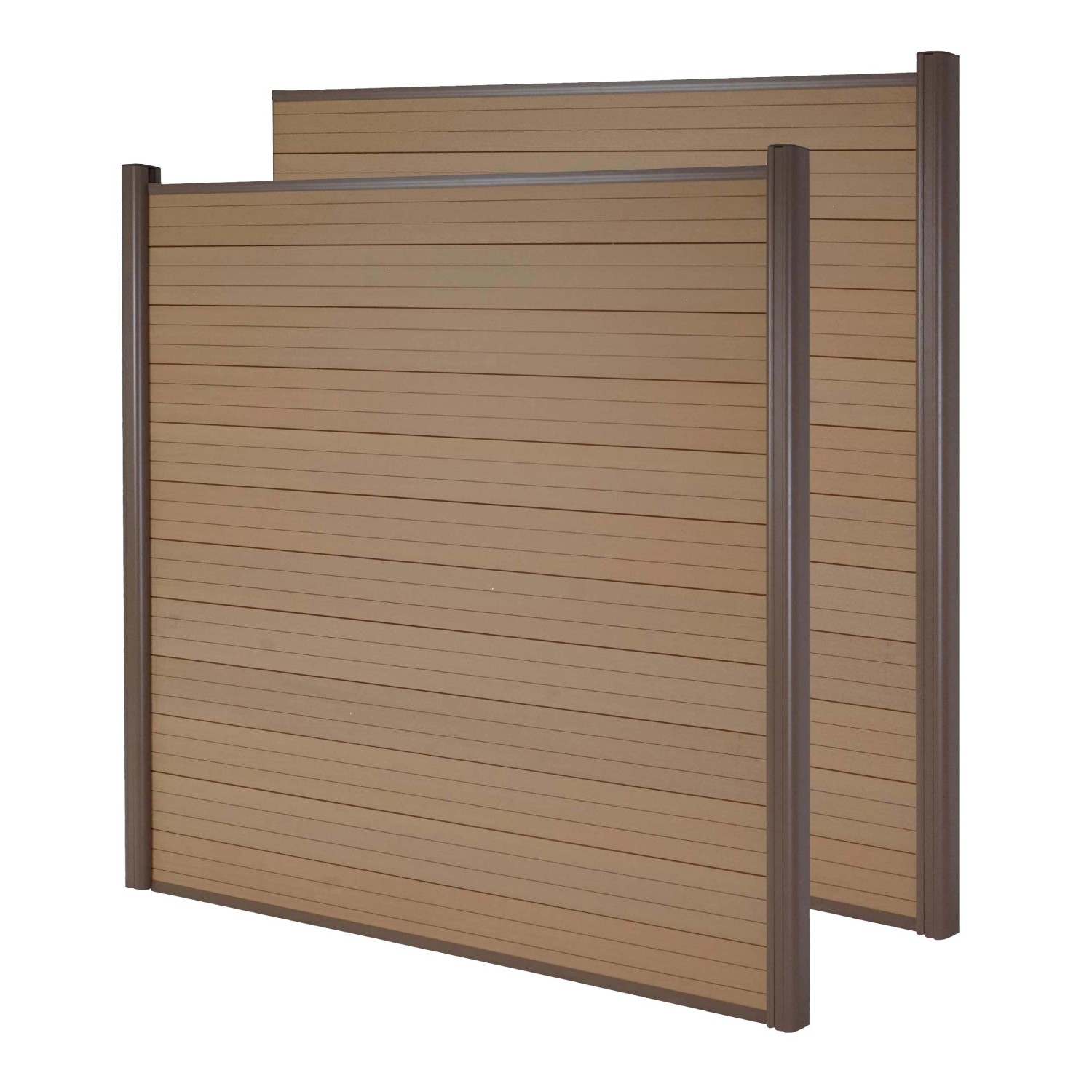 MCW WPC-Sichtschutz Savoie Windschutz Zaun Alu-Pfosten - 2er Set 3,75m Teak von MCW