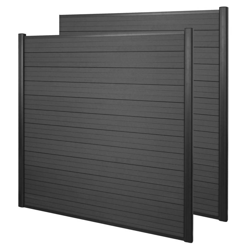 MCW WPC-Sichtschutz Savoie Windschutz Zaun Alu Premium - 2er Set 3,75m Anthrazit von MCW