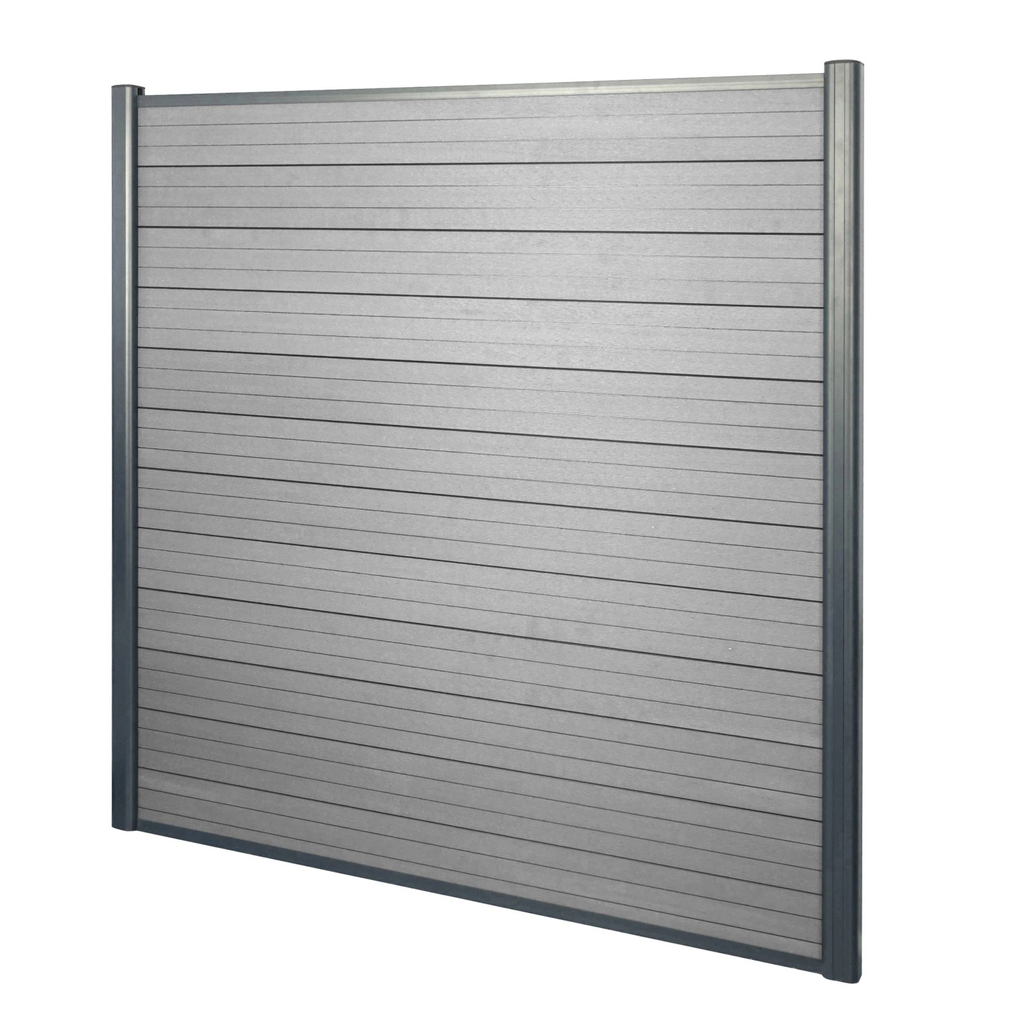 MCW WPC-Sichtschutz Savoie Windschutz Zaun Alu Premium - Basiselement 1,90m Grau von MCW