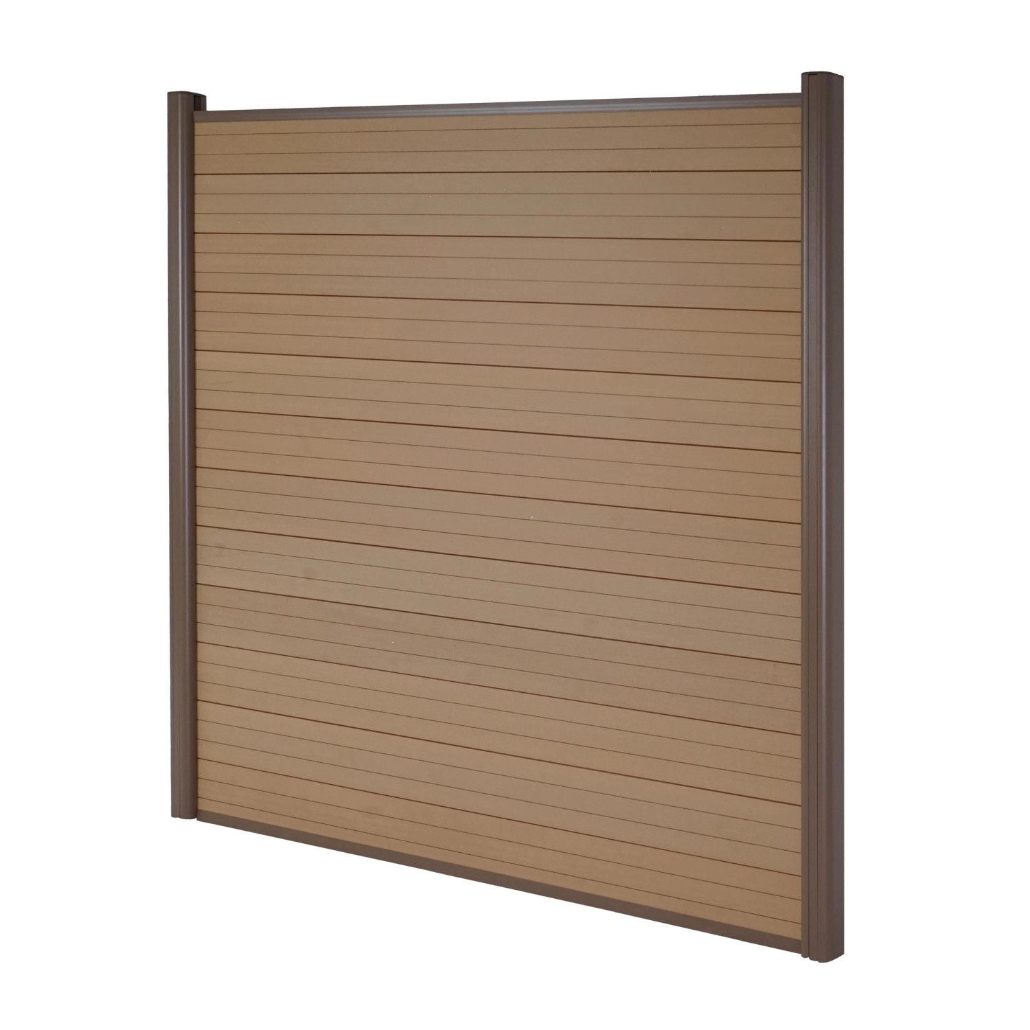 MCW WPC-Sichtschutz Savoie Windschutz Zaun Alu Premium - Basiselement 1,90m Teak von MCW