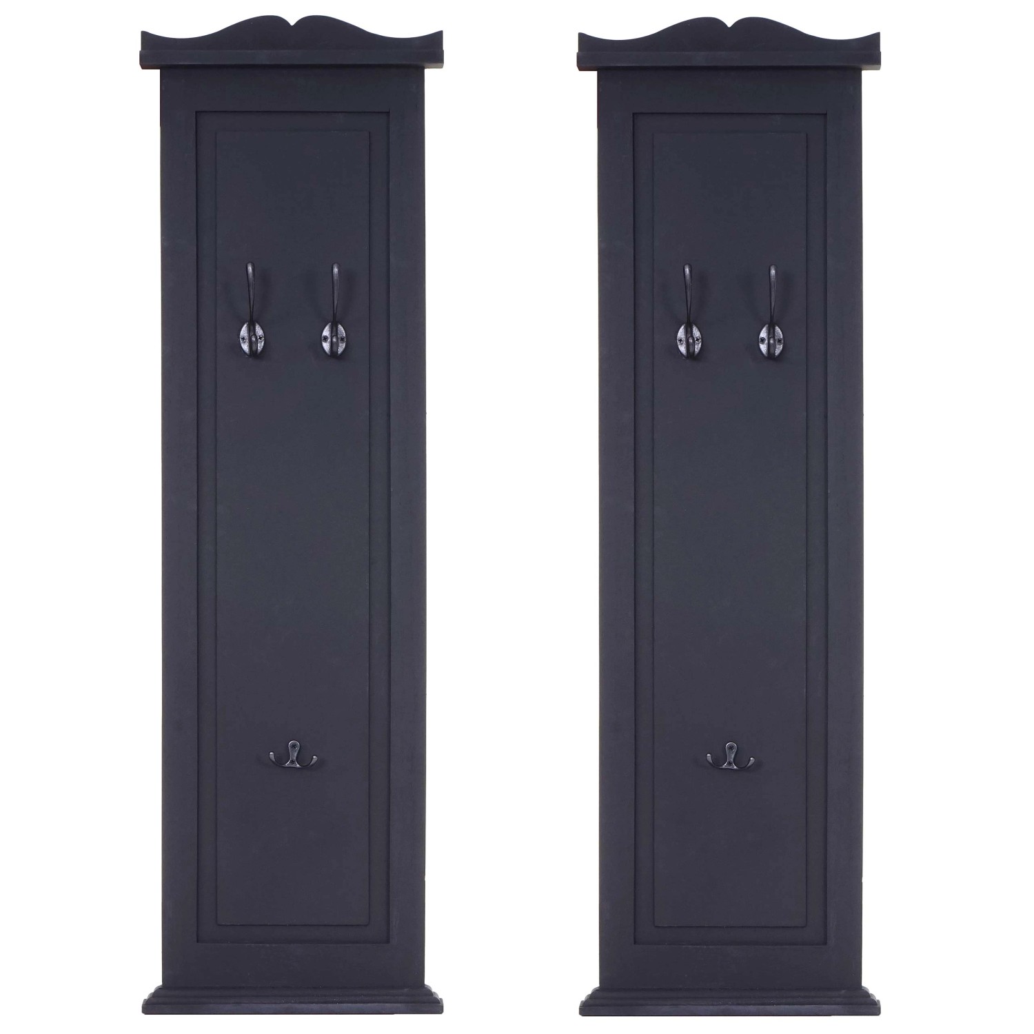 MCW Wandgarderobe H33 2er-Set Dunkelgrau Lackiert von MCW