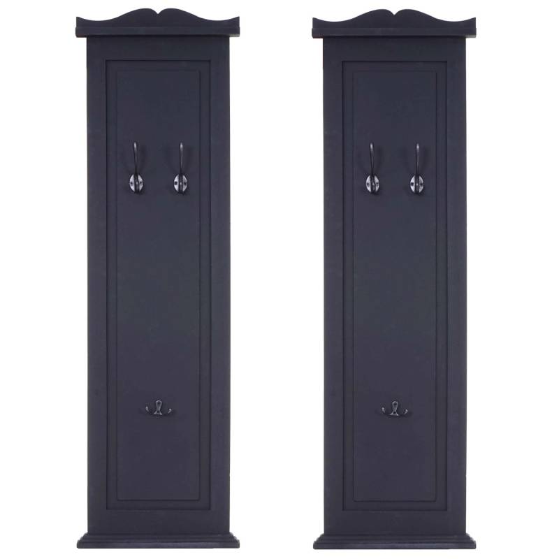 MCW Wandgarderobe H33 2er-Set Dunkelgrau Lackiert von MCW