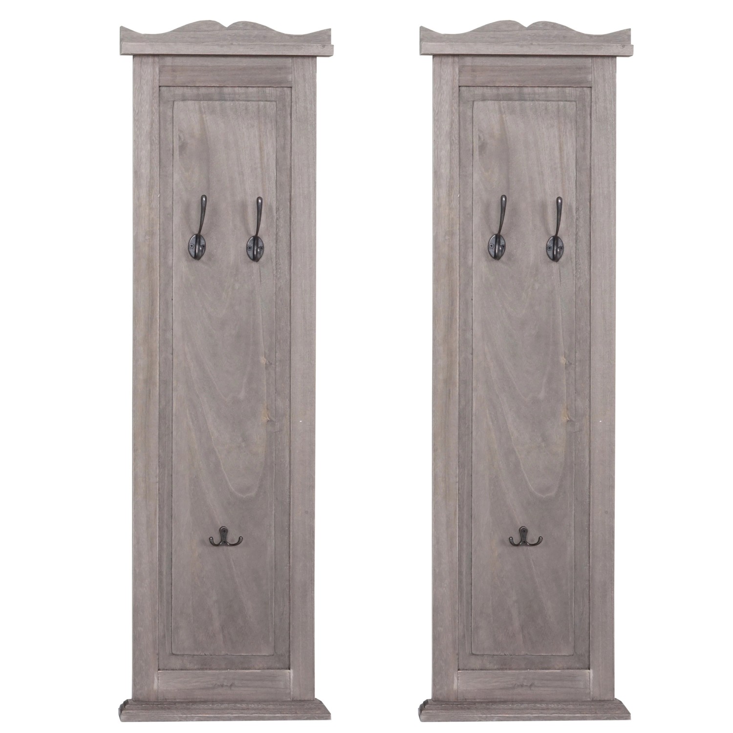 MCW Wandgarderobe H33 2er-Set Grau-Braun Shabby von MCW