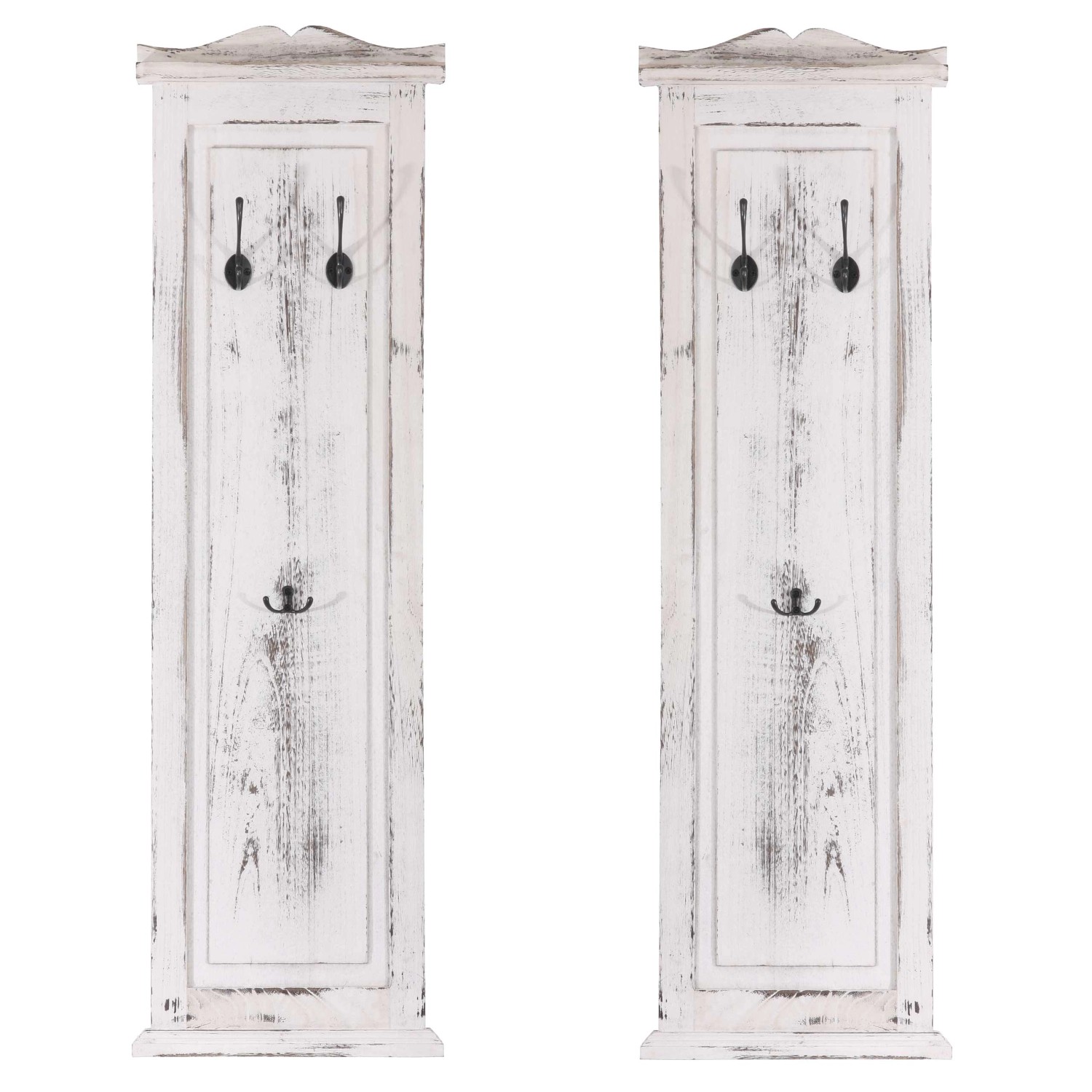 MCW Wandgarderobe H33 2er-Set Weiß Shabby von MCW