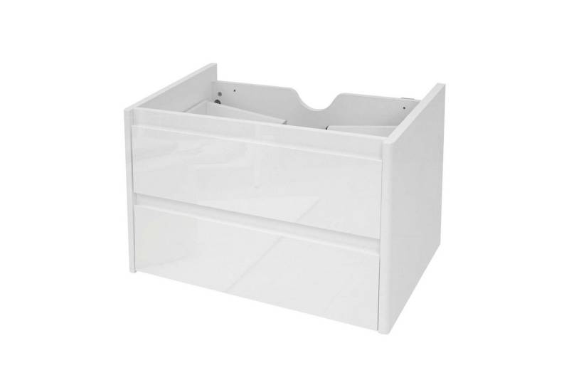 MCW Waschbeckenunterschrank MCW-B19-WU (1-St) Hochglanz-Optik, Soft-Close-System, 2 Schubladen, Zur Wandmontage von MCW