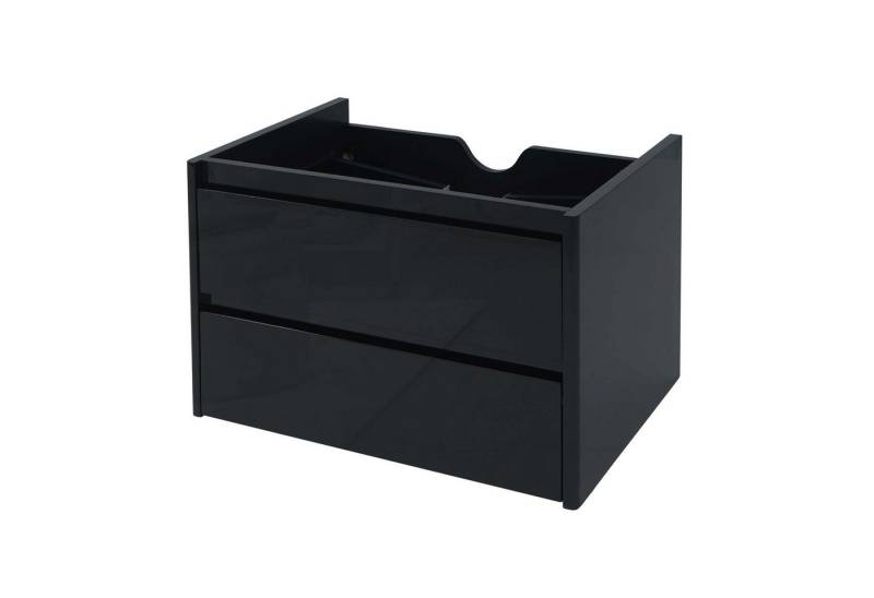 MCW Waschbeckenunterschrank MCW-B19-WU (1-St) Hochglanz-Optik, Soft-Close-System, 2 Schubladen, Zur Wandmontage von MCW