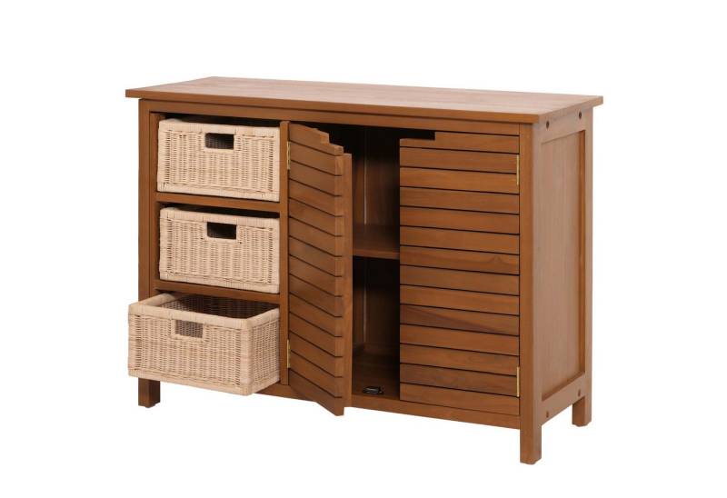 MCW Waschbeckenunterschrank MCW-M84-W Drei dekorative Korbschubladen von MCW