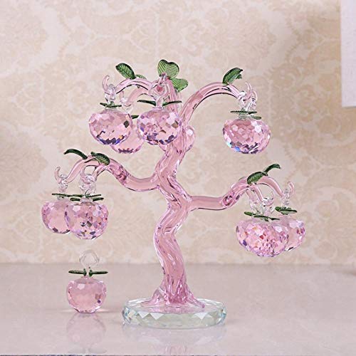 MCWJ Kristall-Apfelbaum Rosa Chirstmas-Baum Hängende Ornamente 30mm Kristallglas Apfel Miniatur Figur Natale Home Decorations Figuren Handwerk Geschenke-12 Äpfel von MCWJ