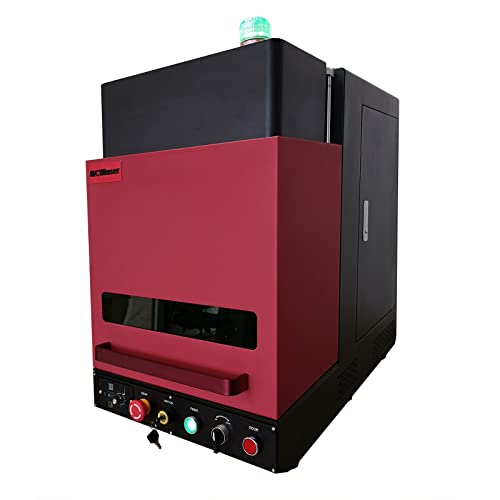 MCWlaser Raycus Enclosed Laser gravur Markier Maschine Fiber Laser Cutting 50W with 69mm Rotary Axis von MCWlaser