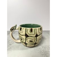 Schildkröte Keramik Becher, Themen Tier Motto Hand Geschnitzte Shell Einzigartige Geschenke, Geschenk von MCaswellCeramics
