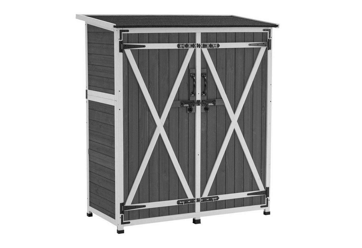 MCombo Gerätehaus M MCombo Gartenschrank Gartenhaus 0707, Holz Wetterfest Klein Outdoor Außenbereich 122×60×137cm von MCombo