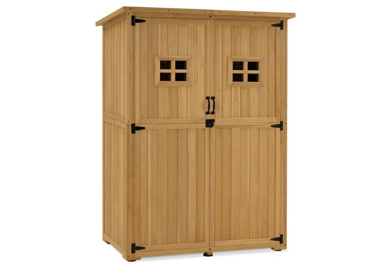 MCombo Gerätehaus M MCombo Holz Gartenschrank Gartenhaus 0912, 127×59×168 cm, Gartenhaus Klein Wetterfest, Outdoor von MCombo
