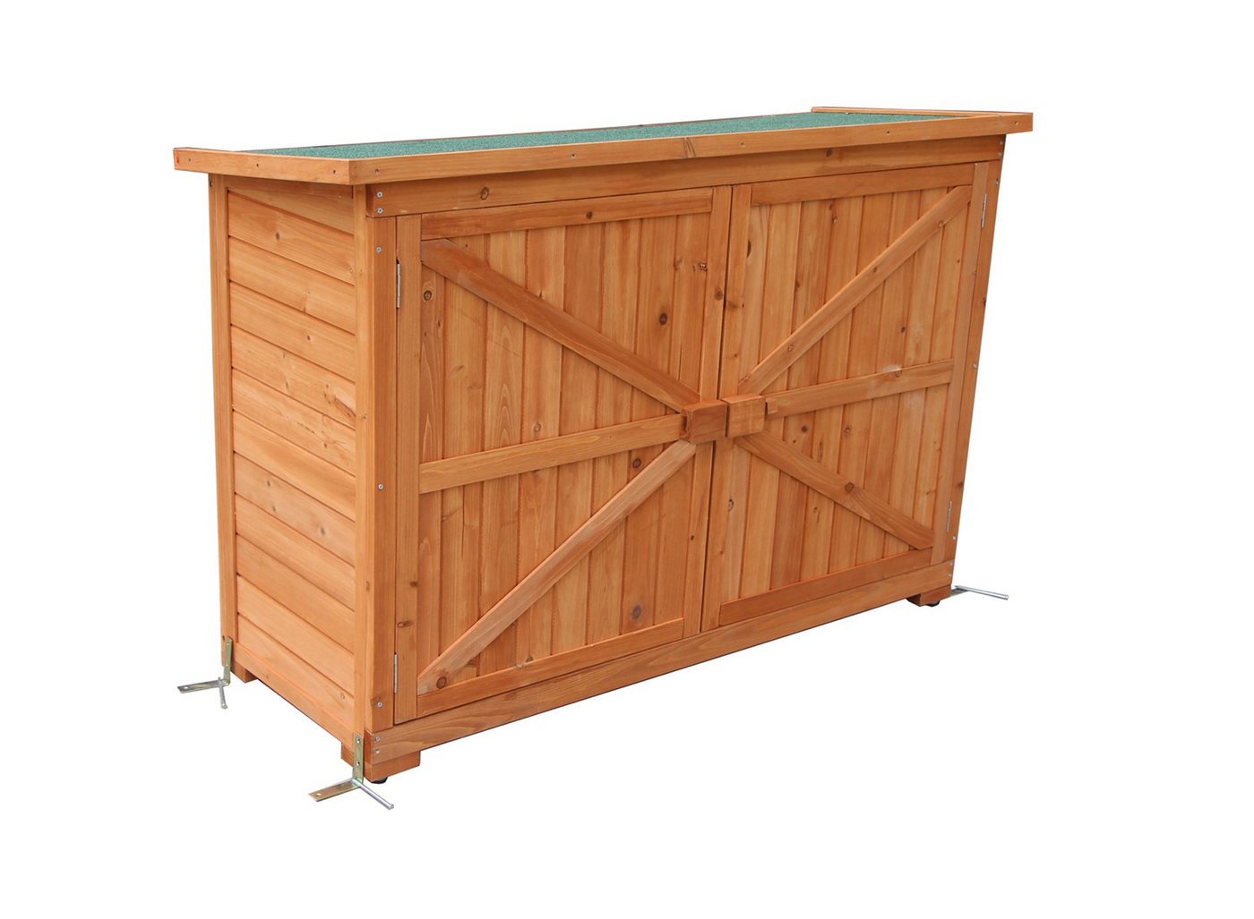 MCombo Gerätehaus MCombo Gartenschrank Geräteschuppen Werkzeugschrank 1280, Outdoor-Schrank Gartenbox, Holz, 50 X 128 X 88 cm von MCombo