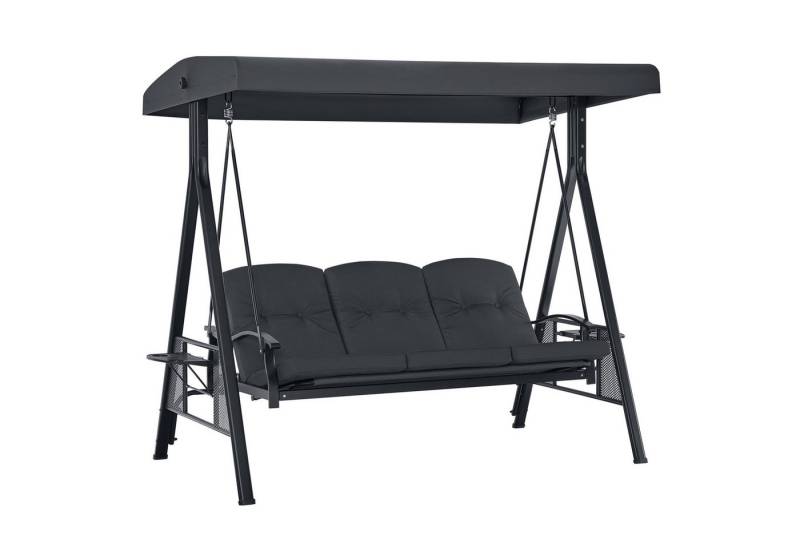 MCombo Hollywoodschaukel M MCombo 3-Sitzer Hollywoodschaukel mit Liegefunktion 4093(Dunkelgrau), Liegefunktion von MCombo