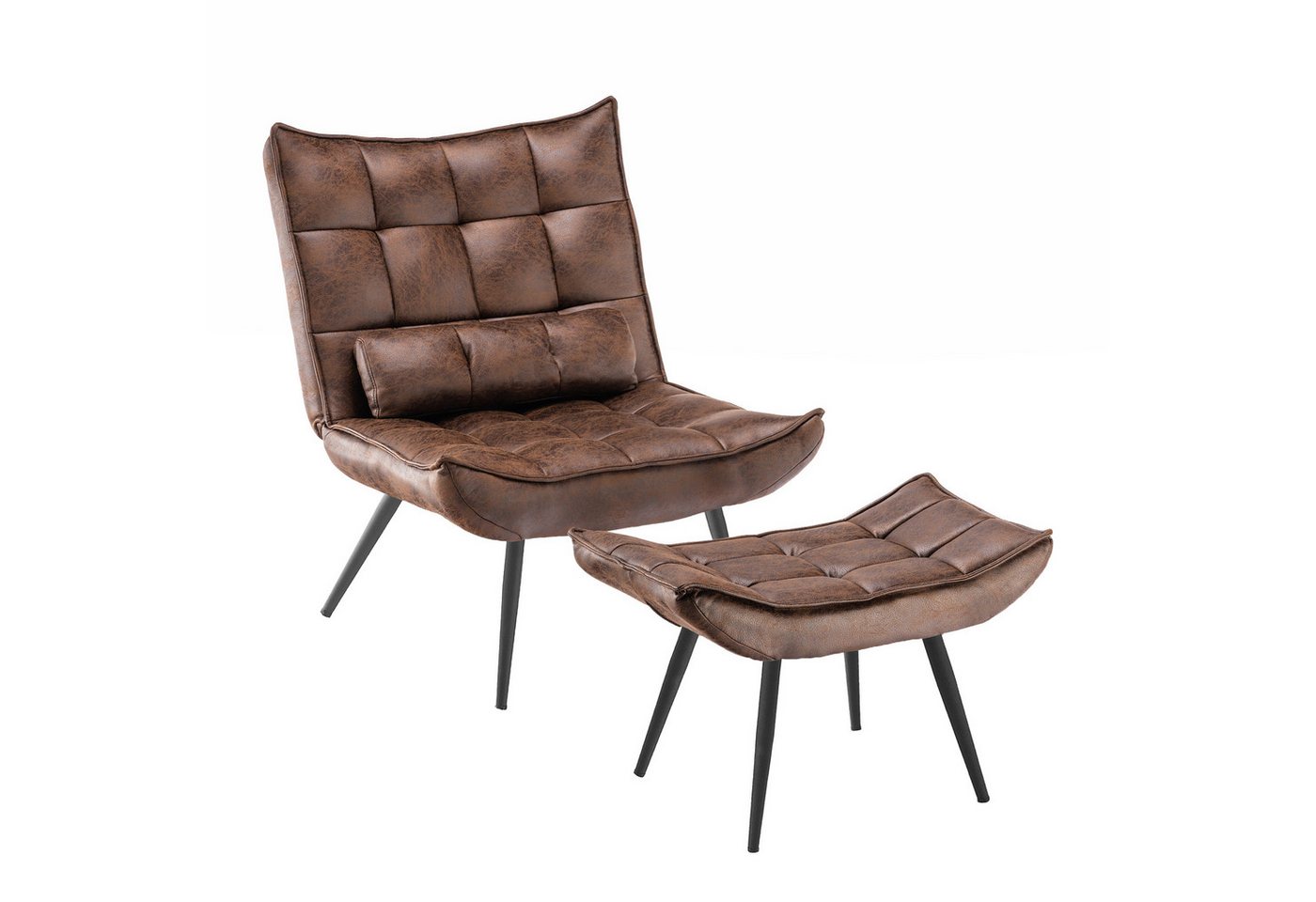 MCombo Relaxsessel MCombo Relaxsessel Lesesessel Loungesessel 4778/79, mit Taillenkissen für Wohnzimmer, Retro Vintage von MCombo