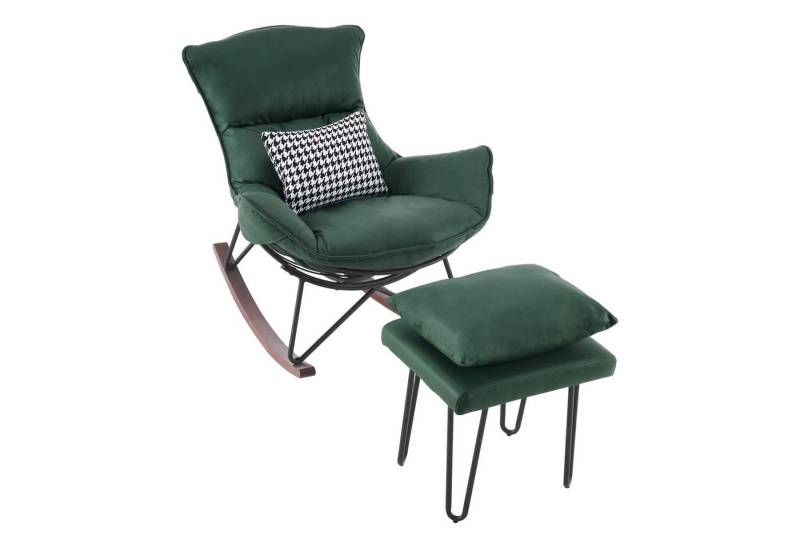 MCombo Schaukelstuhl M MCombo Sessel Schaukelsessel mit Hocker 4118, Schaukelsessel mit Hocker, Lesestuhl, Stillsessel, Swing Chair von MCombo