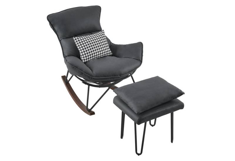 MCombo Schaukelstuhl M MCombo Sessel Schaukelsessel mit Hocker 4118, Schaukelsessel mit Hocker, Lesestuhl, Stillsessel, Swing Chair von MCombo