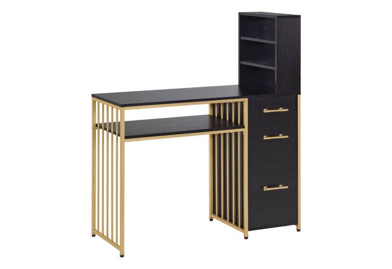 MCombo Schreibtisch M MCombo Schreibtisch Manikürtisch Computertisch Holz 2420, 3 Schubladen, mit Regal von MCombo