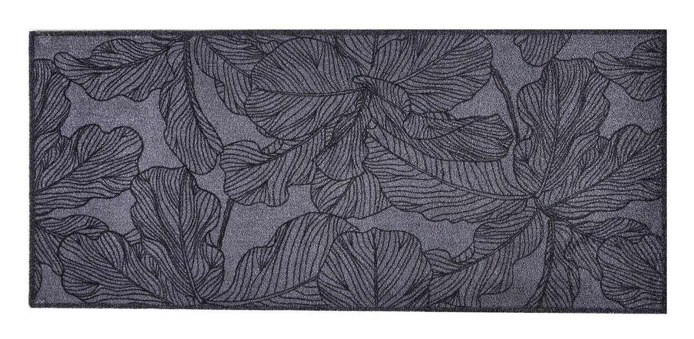 Fußmatte MD Entree Universal Eingangsmatte - Teppichmatte - Küchenteppich, MD Entree, rechteckig, Höhe: 8 mm, bei 30° waschbar, anti-rutsch, 67 x 150 cm, Floral, grau von MD Entree