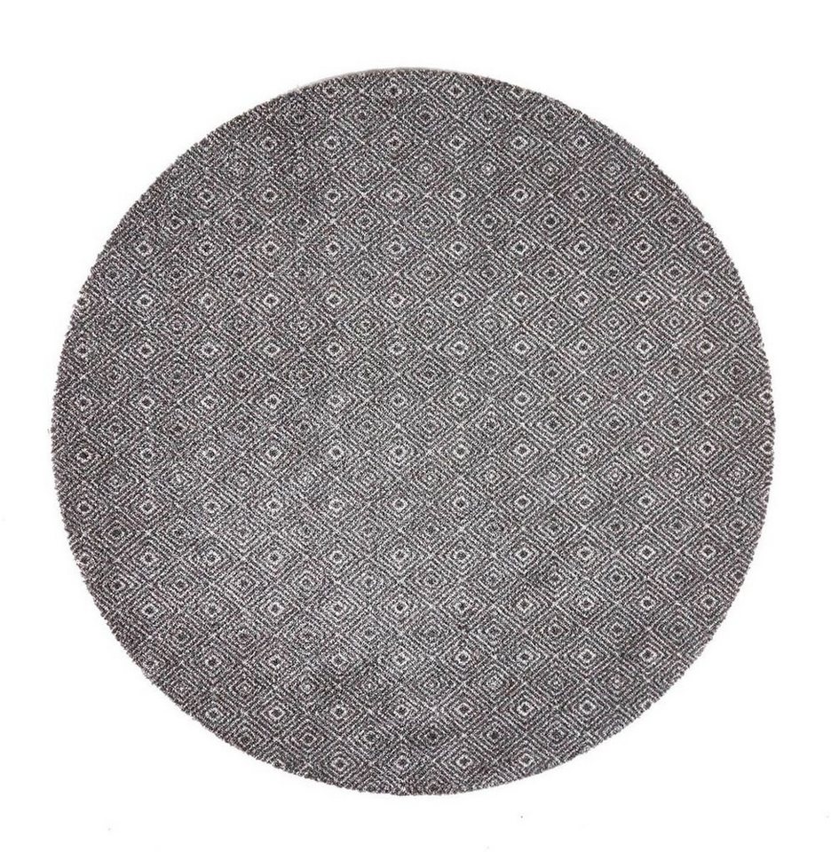 Fußmatte MD Entree Universal Eingangsmatte - Teppichmatte - Küchenteppich, MD Entree, rund, Höhe: 8 mm, bei 30° waschbar, anti-rutsch, Ø 100 cm, Diamond, grau von MD Entree