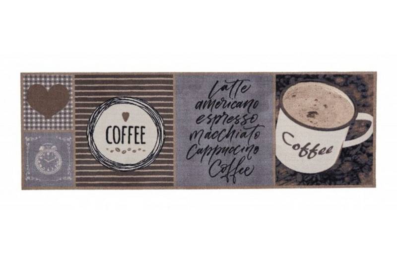 MD Entree Läufer Cook&Wash Küchenläufer Teppichmatte, rechteckig, Höhe: 5 mm, bei 30° waschbar, anti-rutsch, 50 x 150 cm, Love Good Coffee, bunt von MD Entree
