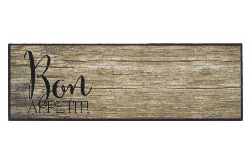 MD Entree Läufer Cook&Wash Küchenläufer Teppichmatte, rechteckig, Höhe: 5 mm, bei 30° waschbar, anti-rutsch, 50 x 150 cm, Bon Appetit Wood, braun von MD Entree