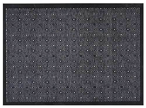 MD-Entree Eingangsmatte Teppichmatte Küchenmatte Küchenteppich Läufer Teppich Fußmatte Küchenvorleger Matte Wohnraummatte, Größe:60x80 cm, Motiv:Diamond Black von MD Entree