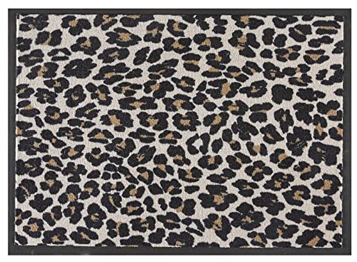 MD Entree Eingangsmatte Teppichmatte Küchenmatte Küchenteppich Läufer Teppich Fußmatte Küchenvorleger Matte Wohnraummatte, Größe:60x80 cm, Motiv:Safari beige von MD Entree
