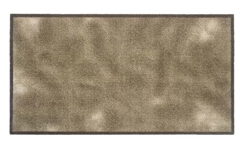 MD-Entree Eingangsmatte Teppichmatte Küchenmatte Küchenteppich Läufer Teppich Fußmatte Küchenvorleger Matte Wohnraummatte, Größe:67x120 cm, Motiv:Shades beige von MD-Entree