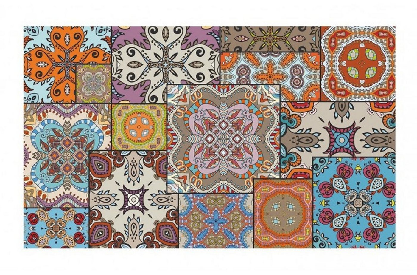 MD Entree Fußmatte Universal Teppichmatte Wohnteppich Wohnzimmerteppich, rechteckig, Höhe: 8 mm, bei 30° waschbar, anti-rutsch, 67 x 120 cm, fancy, quilt von MD Entree