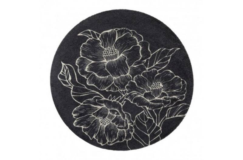 MD Entree Fußmatte Universal Teppichmatte Wohnteppich Wohnzimmerteppich, rund, Höhe: 8 mm, bei 30° waschbar, anti-rutsch, Ø 100 cm, La fleur, anthrazit MD Entree Fußmatte Universal Teppichmatte Wohnteppich Wohnzimmerteppich, rund, Höhe: 8 mm, bei 30° waschbar, anti-rutsch, Ø 100 cm, La fleur, anthrazit von MD Entree