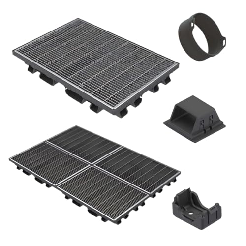 MD Technic Schuhabstreifer Eingangsmatte mit verzinktem Stahlgitter und Kunststoffwanne 600x400x70 – modular erweiterbar (Befestigungselement) von MD technic