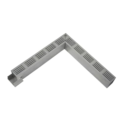 MD technic Eckelement 50cm / 50cm – Alu-Slimline, rostfrei & Silber eloxiert – Flache Rinne für Terrasse und Garten von MD technic