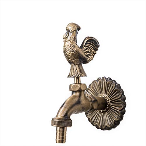 MD technic Nostalgischer Wasserhahn mit Hahnmotiv für den Außenbereich Garten, Auslaufhahn, Antik von MD technic