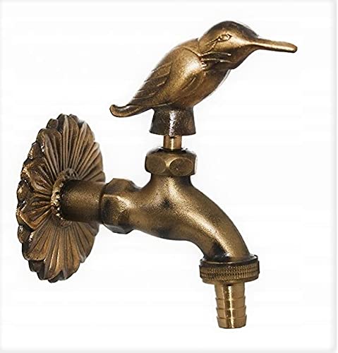 MD technic Nostalgischer Wasserhahn mit Kolibrimotiv für den Außenbereich Garten, Auslaufhahn, Antik von MD technic