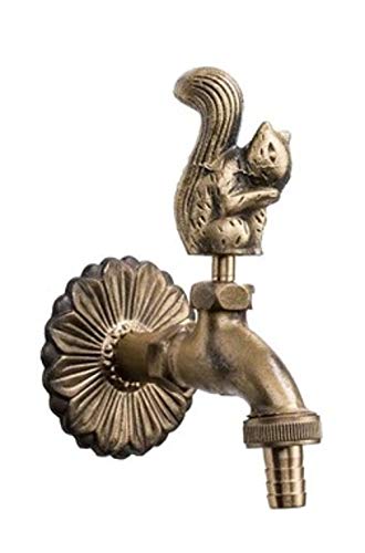Nostalgischer Wasserhahn mit Eichhörnchen für den Außenbereich Garten, Auslaufhahn, Antik von MD technic