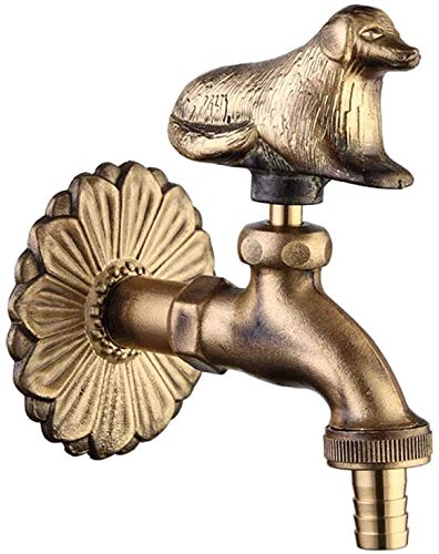Nostalgischer Wasserhahn mit Hundemotiv für den Außenbereich Garten, Auslaufhahn, Antik von MD technic