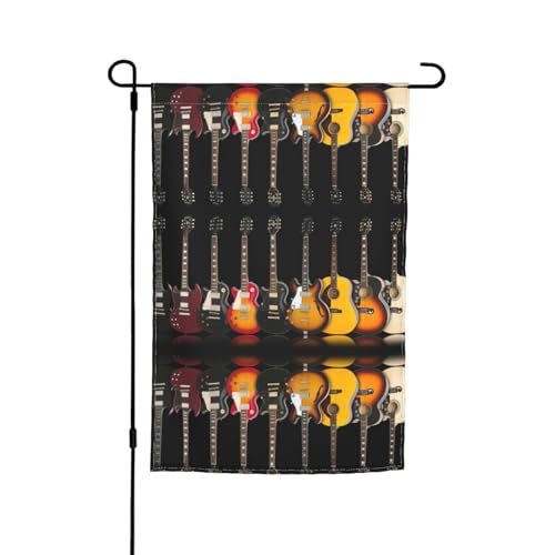 E-Gitarre Frühling Sommer Gartenflagge 30,5 x 45,7 cm Hausflagge doppelseitig Unabhängigkeitstag Hof Outdoor Dekor von MDATT