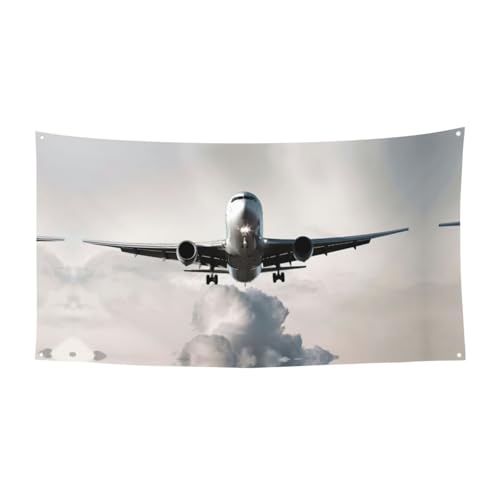 Flugzeug-Kunstdruck, Halloween-Banner, Dekorationen, für drinnen und draußen, Urlaubszubehör mit Metallösen Flugzeug-Kunstdruck, Halloween-Banner, Dekorationen, für drinnen und draußen, Urlaubszubehör mit Metallösen von MDATT