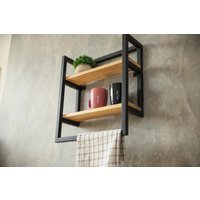 2-Tier-Regale Holz Metall Theke Küchenregal, Küchen-Organizer, Badezimmerregal, Schwebende Regale, Holzmetall-Organisator Für Geschenk Nach Hause von MDAdesignStore