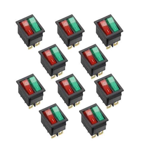 MDBJTCYZN 10PCS 2D6P-GREEN RED 31x25mm KCD8 16A 250V 20A 125V Double Light Switch Rocker Switch KCD6 Boat Power Switch MDBJTCYZN 10PCS 2D6P-GREEN RED 31x25mm KCD8 16A 250V 20A 125V Double Light Switch Rocker Switch KCD6 Boat Power Switch von MDBJTCYZN