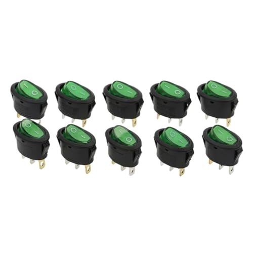MDBJTCYZN 10Pcs 2D3P-GREEN-LED KCD1 Oval Rocker Switch 10A Power Switch 6A 250V 10A 125V ON-Off-ON MDBJTCYZN 10Pcs 2D3P-GREEN-LED KCD1 Oval Rocker Switch 10A Power Switch 6A 250V 10A 125V ON-Off-ON von MDBJTCYZN